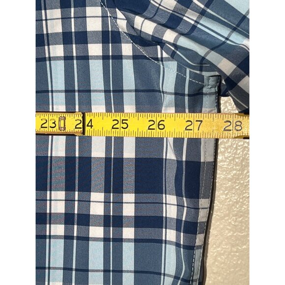 St. Johns Bay Classic Fit XXL Blue Plaid Long Sleeve Button-Up Shirt Quality - Picture 11 of 13